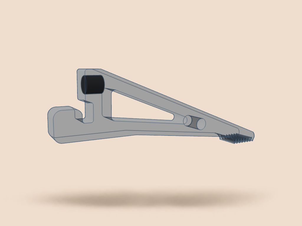 3D rendering of the TALON ultralight magnetic leg showcasing the internal magnet